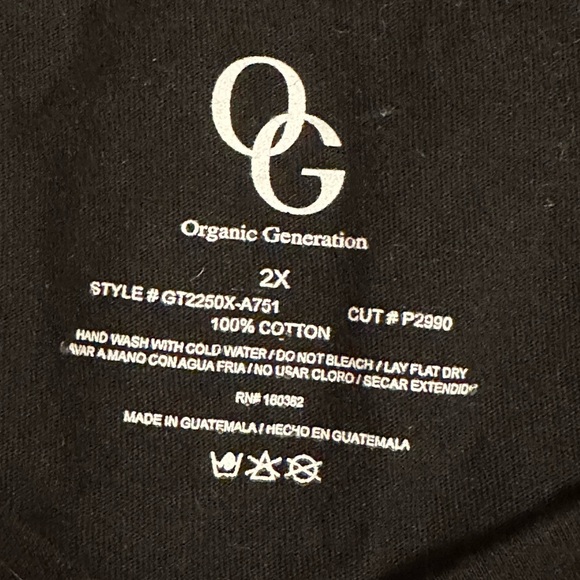 Organic Generation T-Shirt Women Black 100% Cotton Skull Print V Neck Size 2X - Picture 3 of 3